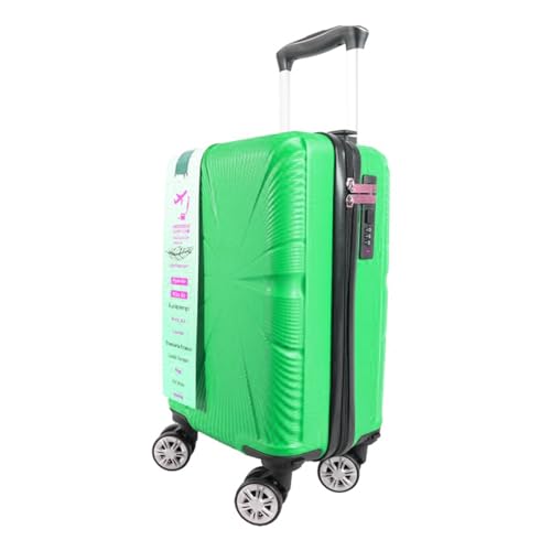 Ryan air (40x20x25) Underseat Cabin Bag, Lightweight Suitcase Cabin Case, 4X 360 Degree Spinner Detachable Wheels, Maximum Carry-On Size, ABS Hard Shell, 10kg Hand Luggage Bag (Lime Green)