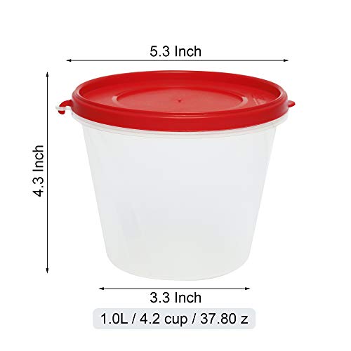 Image of Cutting EDGE Nesterware 1000ml Stackable Food Container (Set of 12, Red) | BPA-free plastic, stackable design, leak-proof, kitchen storage, pantry, fridge, meal prep, reusable, travel use