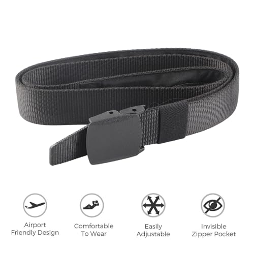 Travel Safety Belt Anti Theft Travel Safety Waist Belt, Cash Pocket, Secure and Stylish, for Ease of Travel, Black4
