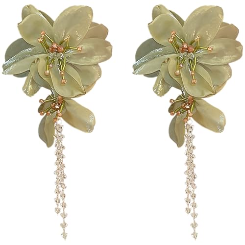 Pendientes de borla de flores para fotos de viaje y playa
