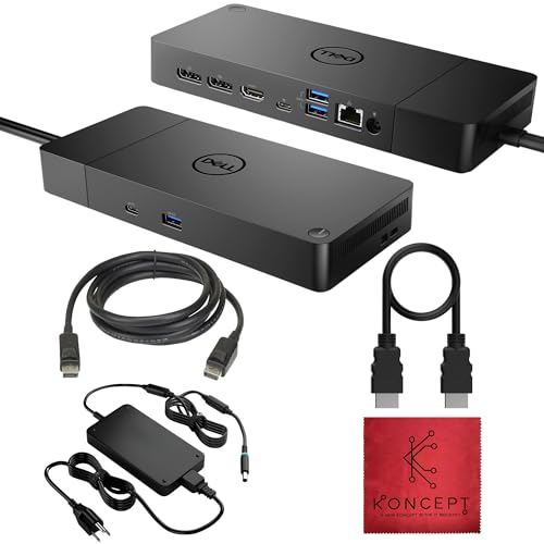 Dell WD19DCS Performance Dock Station - Dell Docking Dual Monitor with 240W, HDMI & DisplayPort Cable - Docking Station USB C (Renewed)