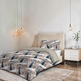 Set Copripiumino Fantasy, Lavorato in Italia - Parure Copri Piumino - Sacco Piumone 150x200 cm con Patella e federa Cuscino, Singolo, Pennellate