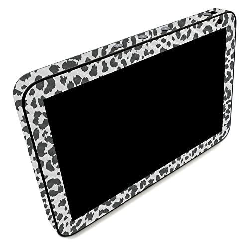 Image of MightySkins Carbon Fiber Skin Compatible with Amazon Echo Show 8 (Gen 2) - Snow Leopard Print | Protective, Durable Textured Carbon Fiber Finish | Easy to Apply