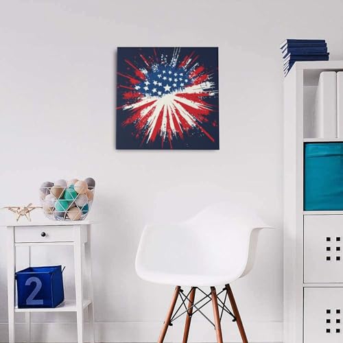 Cuadro decorativo Woshuwo con diseño de explosión circular, lienzo artístico enmarcado 4