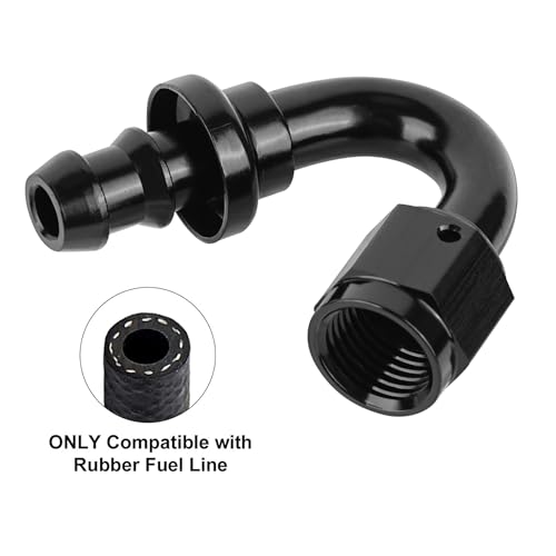 Image of EVIL ENERGY 4AN 150 Degree Push Lock Hose Fitting End Black