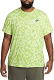 Nike Men's Sportswear Club T-Shirt (Light Liquid Lime Camo, X-Large Tall)