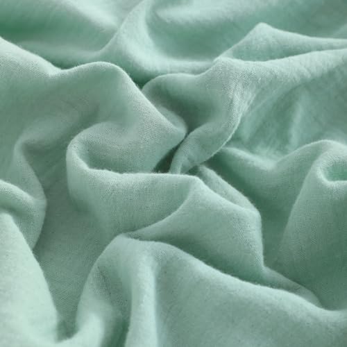 Image of NTBAY 2 Pack Muslin Cotton Crib Sheets, Soft and Breathable Double Layer 28x52 Baby Crib Sheets for Standard Crib and Toddler Mattresses, Boys, Girls, Unisex, Mint, 28x52 Inches