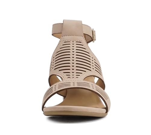Image of Soda inchNorway inch ~ Women Open Toe Closed Back Counter Cutout Upper Low Block Heel Sandal with Adjustable Ankle Strap