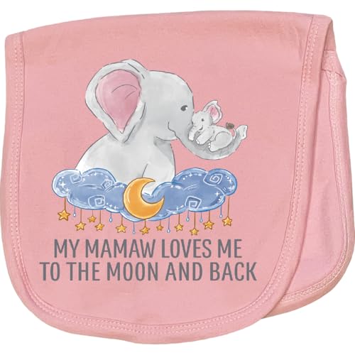 inktastic My Mamaw Loves Me to The Moon and Back Baby Burp Cloth Pink 46160
