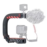 ULANZI Handle U Grip Pro Video Stabilizer U Shape Rig Triple Cold Shoe Mount Handheld Compatible with GoPro Hero 7/6 DSLRs Cameras Camcorders Canon Sony Smartphones Filming Shooting Low Position