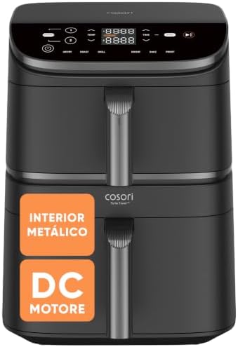 Cosori Freidora de Aire 10,8 L Turbo Tower, Doble Cesta Vertical