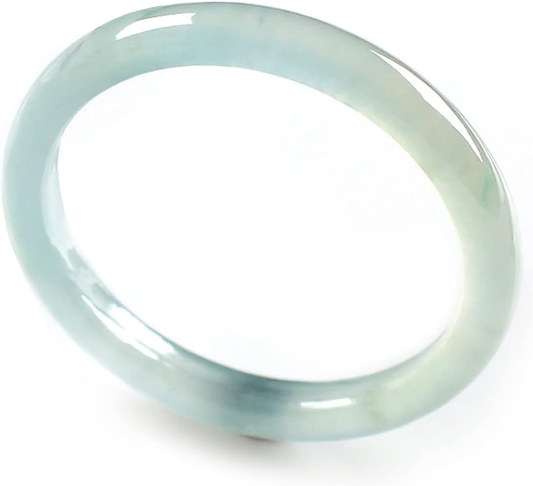 Natural Jade Ring for Women (Size 6-11) - Light Green Jade Stone Skinny Band Ring - Simple Gemstone Jewelry Gift