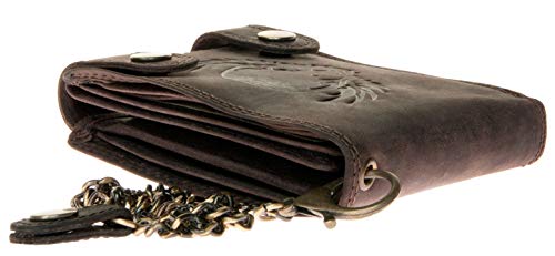 Genuine Leather Biker's Wallet Wild with Metal Chain to Hang2