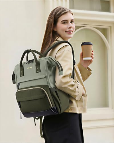 Image of LOVEVOOK Laptop Backpack for Women, 15.6 Inch Work Business Backpacks Purse With Large Capacity