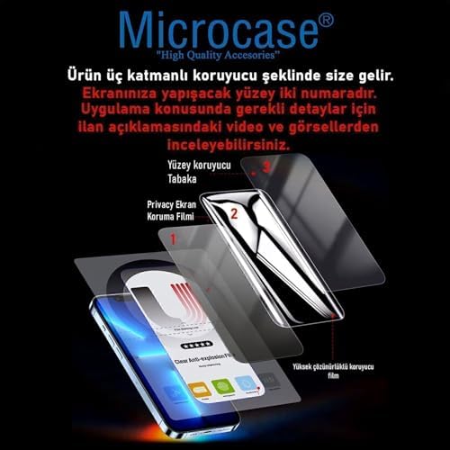 Microcase Xiaomi Poco F8 Ultra ile Uyumlu Privacy Gizlilik Filtreli Hayalet Nano Ekran Koruyucu-EKM110 - Görsel 3