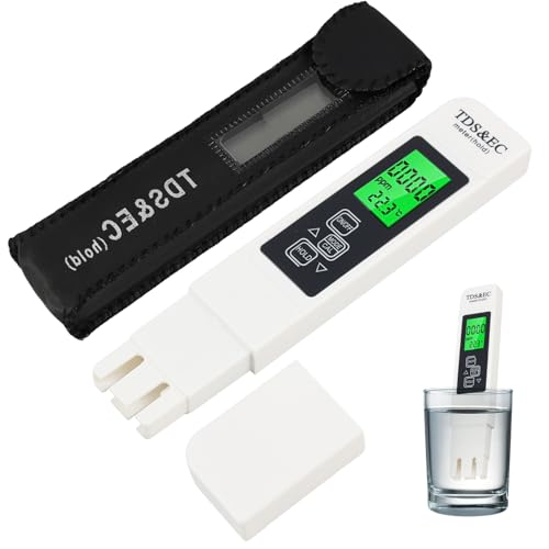 Maoggha 3-en-1 Digital Testeur Eau Potable avec TDS&EC, Thermomètre, TDS Meter avec Affichage LED, ATC, Test th Dureté Eau 0-9990 PPM pour Eau Potable,...