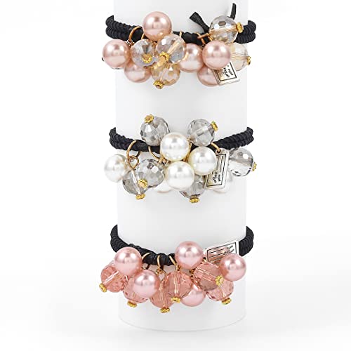 Bohend Rhinestone Ponytail Holders 3 Pcs Stretchy Hair Ties Hair Jewelry Ponytail Hair Accessories For Women And Girls (A) #TOP1