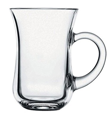 Image of PrimeWorld Jug Style Tea Coffee Glass with Handle-135ML Set of 12 Pieces Drinking Glass for Tea, Coffee, Water, Juice, iced Tea, hot Beverages | Perfect for Home, Restaurants and Parties