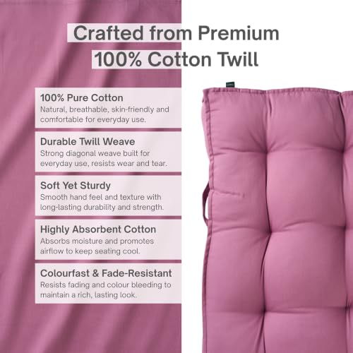 Image of Skanda Fab Low Seating Cushion -100% Cotton Twill, Hand-Plotted Microfiber Filling, Floor Cushion with 2 Back Support Cushions - Ideal for Living Room, Balcony, Lounge- 80x120 Lilac Purple (Pack of 2)