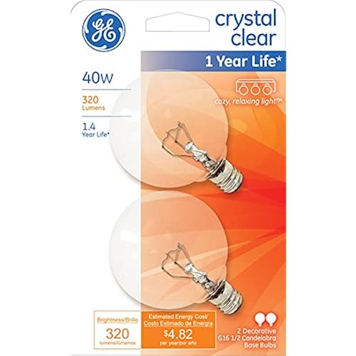 Lighting 17730 40 Watt Clear Vanity Globe Light Bulbs 2 Count