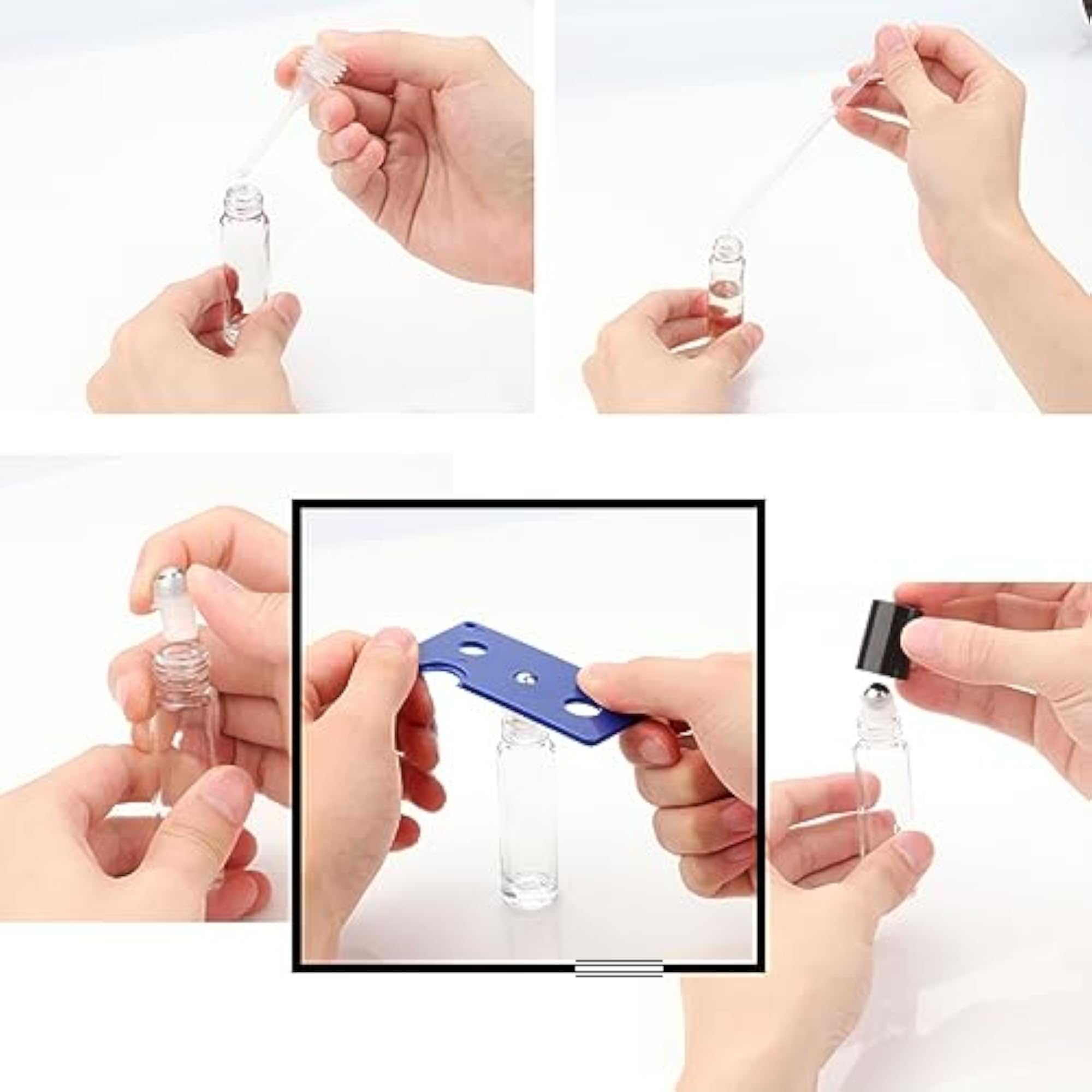 6Pcs Roller Bottles for Essential Oils, 5ml with Stainless Steel Balls