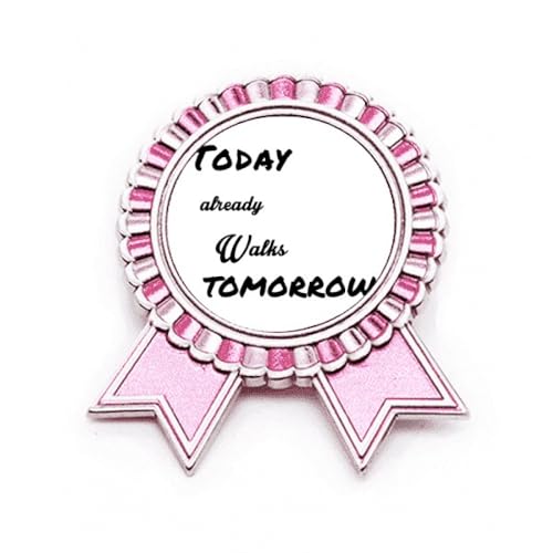 Broche Rose Poésie en métal M pour raviver un vêtement terne Today Already Walk Tomorrow