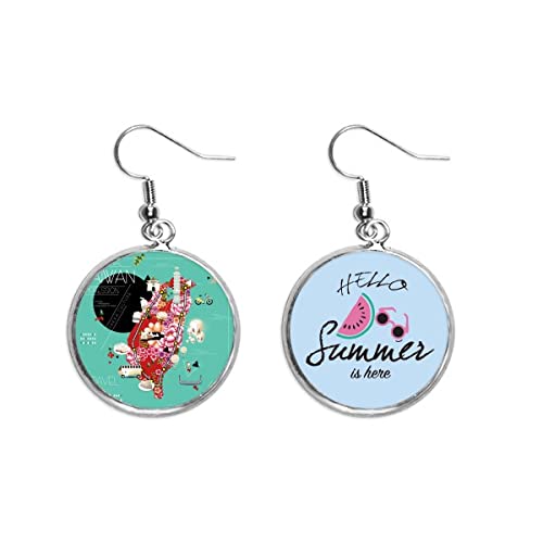 Pendientes de sandía de Taiwán para joyería de verano y moda del lóbulo