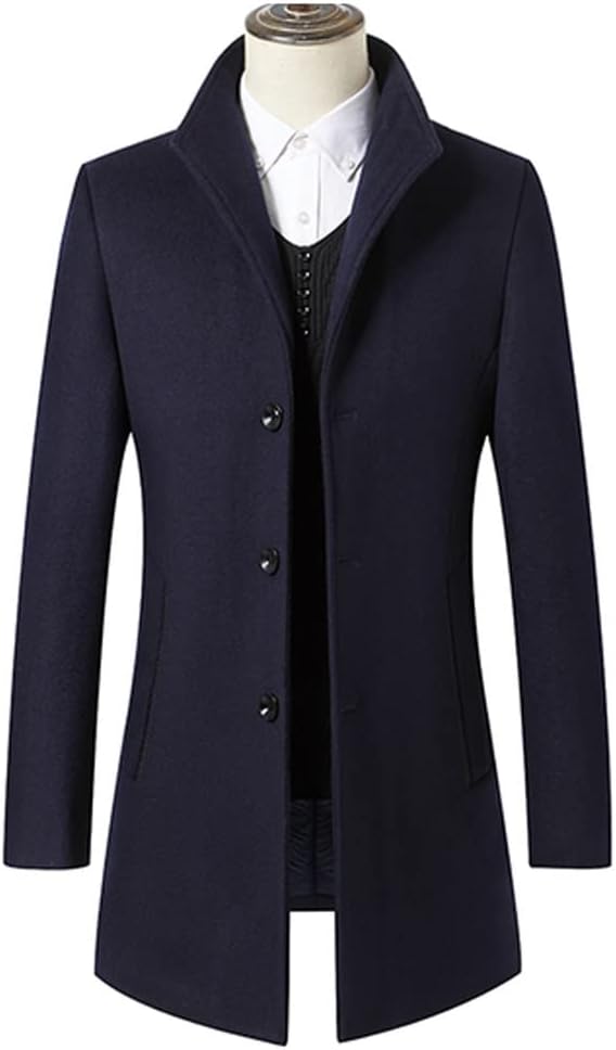 Men's Business Casual Coat Lapel Single-breasted Men's Trench Coat Coat