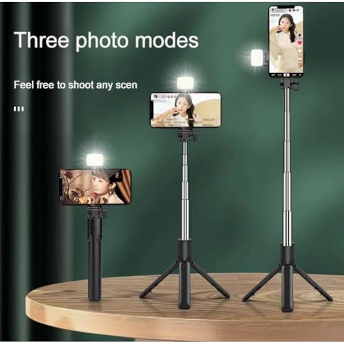 Image of SnapX1s Vlogging Kit with Fill Light & Wireless Mic | 3-in-1 70cm Extendable Selfie Stick Tripod with Bluetooth Remote + K8 Mic for YouTube, Reels & Vlogs (Android /iPhone)