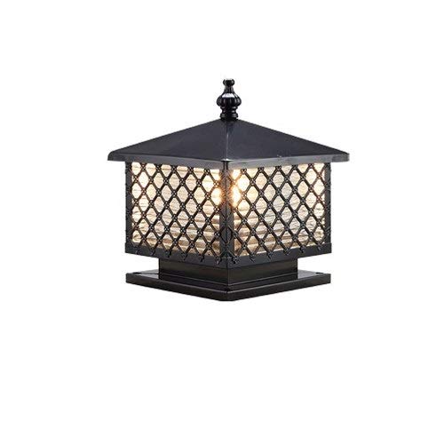 Lampadaire moderne noir étanche IP55 avec pilier en verre brillant pour sublimer vos extérieurs