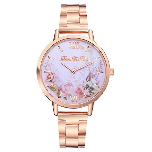 Reloj de Mujer deacero Inoxidable Ginebra Marca de Moda Reloj de Oro plateadoReloj de Mujer de la Mejor Marca Moda Simple de Acero Inoxidable Impreso Dial Informal Reloj de Pulsera de Cuarzo