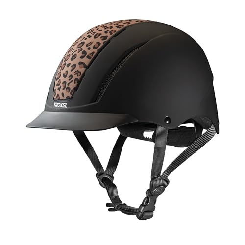 Troxel Spirit Full Coverage Horse Riding Helmet, Low-Profile & Adjustable Design, Safety Horseback Riding Gear, Medium (7-7-3/8), Sahara Leopard