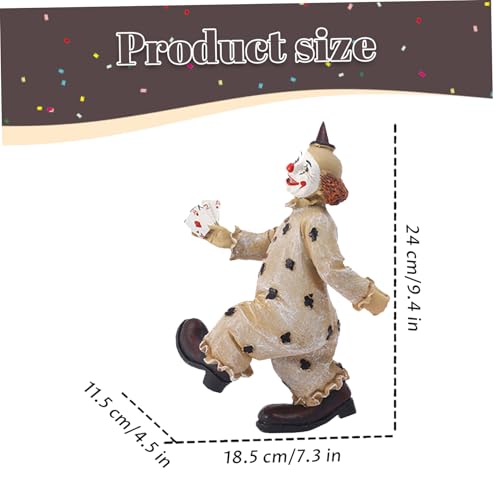 Figurine de clown de cirque vintage en résine pour décoration de table rétro