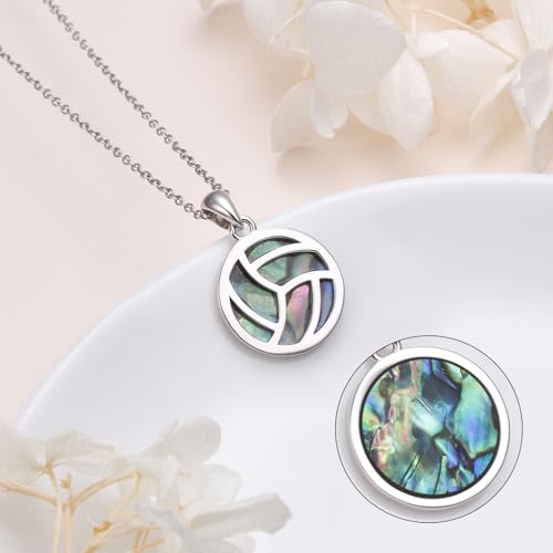 Volleyball Necklace 925 Sterling Silver Volleyball Pendant Necklaces I Love Volleyball Jewelry Gifts for Women Player2
