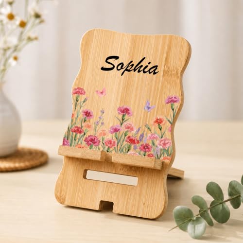 Personalized Wooden Phone Holder