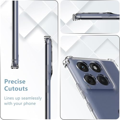 Image of REALCASE Silicone Moto Edge 60 Fusion 5G Back Cover Case, Scratch Resistant Protective Crystal Clear Transparent Shock Proof Bumper Back Cover Case for Moto Edge 60 Fusion