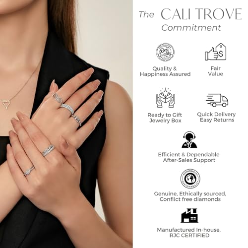 Cali Trove 1/10ct Natural Diamond Double Heart Infinity Pendant Necklace for Women | 10KT Gold Heart Infinity Pendants for Her |Mother's day Jewelry Gifts in Pink, White or Yellow Gold - Image 7