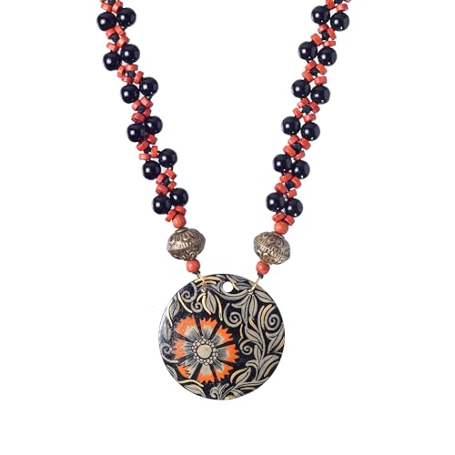 Image of AAKRITI ART CREATIONS Handcrafted Women's Jewelry Set - Ethnic Necklace and Earrings, Fashion Accessories for Special Occasions & Celebrations