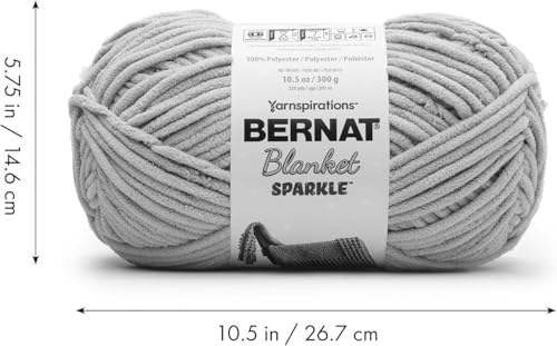 Image of Bernat Baby Blanket Sparkle Seafoam Yarn - 1 Pack of 10.5oz /300g - Polyester - #6 Super Bulky - 220 Yards - Knitting & Crochet