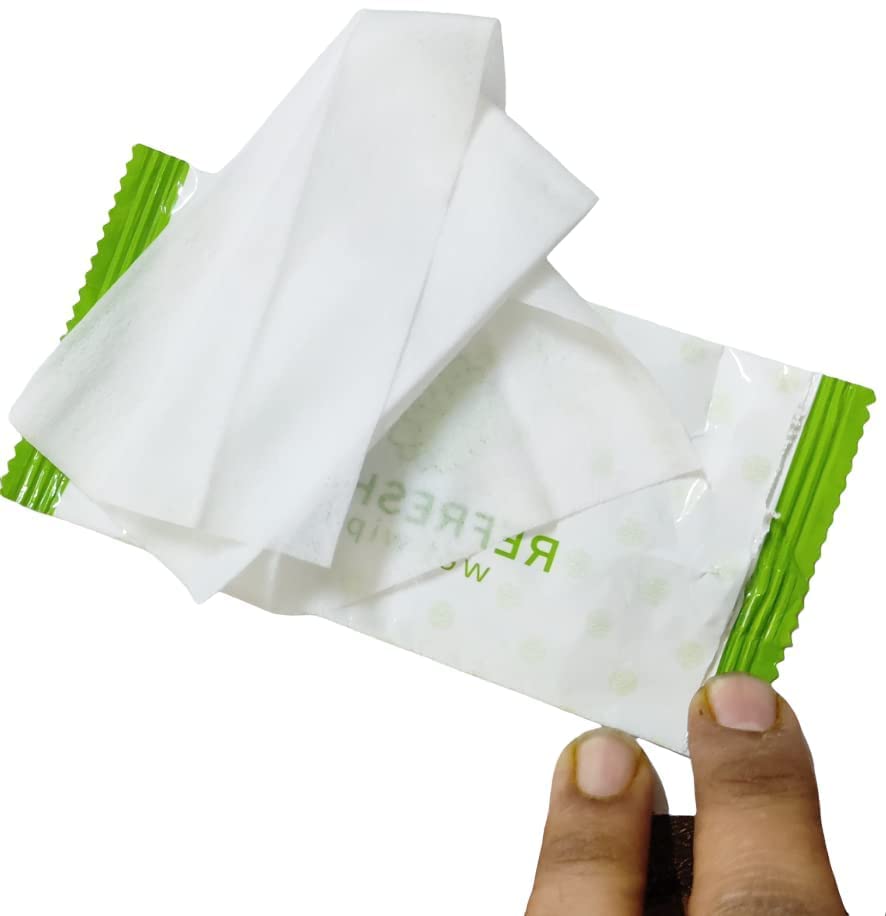 Dhwani Enterprise Cotton Face Cleaning Wet Wipes Tissue Paper Makeup Remover Facial Wash Napkin Face Wipes Disposable Multi-Purpose for Men and Women 50 PCS LEMON - Image 2