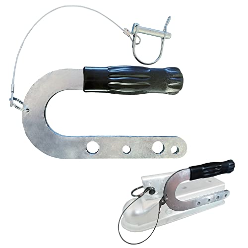 HILILON Trailer Coupler Lift Handle Hot Dip Galvanized with Trailer Safety Pin Tongue Lift Handle, 195X105X6, HLQZBS01, Silvery