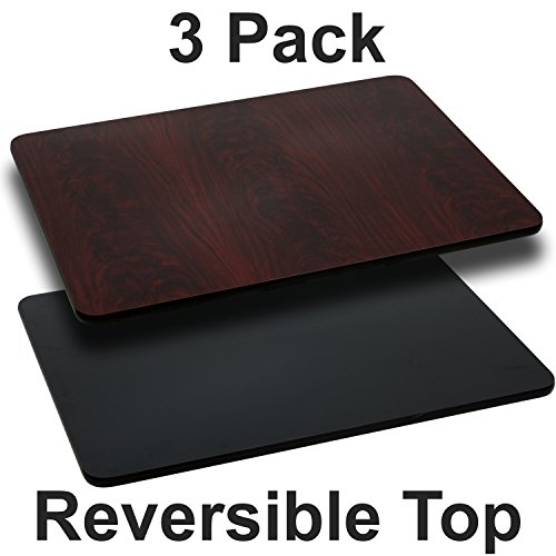 Flash Furniture 3 Pk. 24'' x 30'' Rectangular Table Top with Black or
