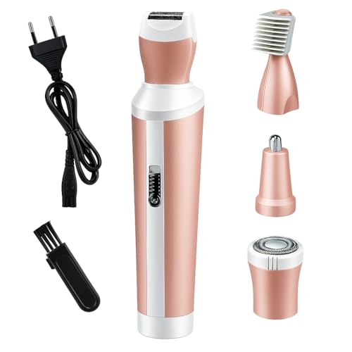 Image of Concepta Hair Removal Machine 4 in 1 | Facial Shaver, Eyebrow Trimmer, Bikini Trimmer & Body Shaver | Hair Removal Machine for Women | Travel-Friendly Grooming Kit (Pink)