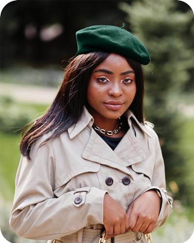 Image of Parquet Solid Color French Beret Hat. Classic French, Casual and Chic Lightweight Cap for Women