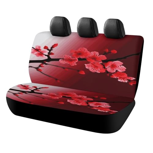 Funda de asiento de coche de alta durabilidad y diseño de flor de cerezo rojo para camión