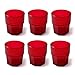 Omada Design 6 verres à boissons de 30 cl pour vos long drink en plastique 9 cm de hauteur, incassables,forme octogonale empilables et allant au lave-vaisselle, Ligne Unglassy,Rouge
