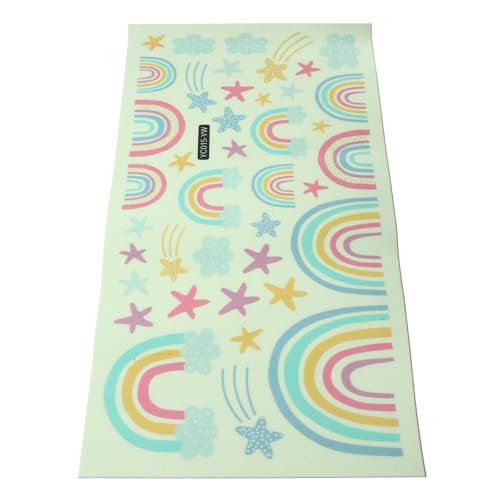 TEMPNAP Pegatinas Luminosas de Nubes y Arcoíris para Paredes Infantiles Material Pvc Decorativo y Fácil de Aplicar en Dormitorios Niñas