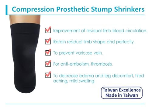 Image of Prosthetic Stump Shrinkers-Below Knee, 45cm, Compression, Amputee Socks, 20-30, Daily use, Taiwan Excellence XS