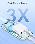 40W 4-Port USB C Chargeur mural Type rapide C Bloc de charge pour iPhone/Galaxy USB C Bloc de chargeur, sécurité USB Plug, Brique multi-ports pour iPhone 17/16/15/iPad, Pixel 10/9, trousse de frais de voyage, PD/PPS