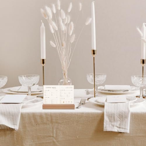 Support de Menu Transparent Acrylique Base Bois Signalétique Stable